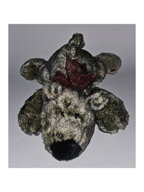 Chosun Brown Frosted Bear Plush 18" Long Floppy Stuffed Toy Burgundy Bow Teddy